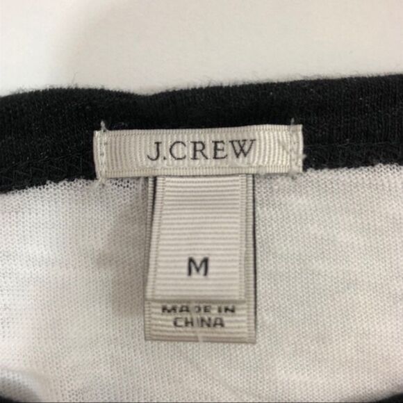 J. Crew Linen Baseball T-Shirt Colorblock 💜 M - Picture 5 of 8